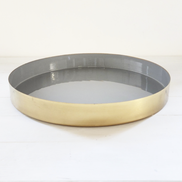 Art Decor Tray - Gold/Grey